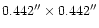 $0.442^{\prime\prime}\times0.442^{\prime\prime}$