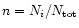 $n=N_{i}/N_{\rm tot}$