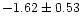 $-1.62\pm0.53$