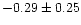 $-0.29\pm0.25$