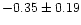 $-0.35\pm0.19$