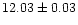 $12.03\pm0.03$