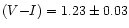 $(V{-}I)=1.23\pm0.03$