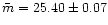 $\bar{m}=25.40\pm0.07$