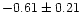 $-0.61\pm0.21$