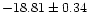 $-18.81\pm0.34$