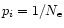 $p_i = 1/ N_{\rm e}$