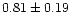$0.81 \pm 0.19$