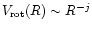 $V_{{\rm rot}}(R) \sim R^{-j}$