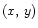 $(x,\,y)$