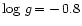 $\log\,g{\,=-\,}0.8$