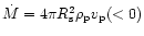 $\dot M = 4\pi R_{\rm {s}}^2\rho_{\rm {p}}v_{\rm {p}}(< 0)$