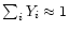 $\sum_i Y_i \approx 1$