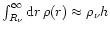 $\int_{R_{\nu}}^\infty{\rm {d}}r\,\rho(r)\approx \rho_{\nu}h$
