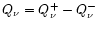 $Q_{\nu} = Q_{\nu}^+ - Q_{\nu}^-$