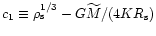 $c_1 \equiv
\rho_{\rm {s}}^{1/3}-G\widetilde{M}/(4KR_{\rm {s}})$