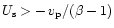 $U_{\rm {s}} >
-\,v_{\rm {p}}/(\beta-1)$