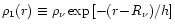 $\rho_1(r)\equiv \rho_{\nu}\exp\left\lbrack -(r\!-\!R_{\nu})/h \right\rbrack$