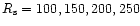 $R_{\rm {s}} = 100, 150, 200, 250$