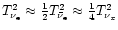 $T_{\nu_{\rm e}}^2 \approx {1\over 2}
T_{\bar\nu_{\rm e}}^2\approx {1\over 4}T_{\nu_x}^2$