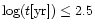 $\mbox{log}(t[{\rm yr}]) \leq 2.5$