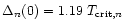 $\Delta_n(0) =1.19~ T_{{\rm crit},n}$