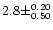 $2.8 \pm ^{0.20} _{0.50}$