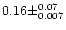 $0.16 \pm ^{0.07} _{0.007}$