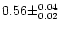 $0.56 \pm ^{0.04} _{0.02}$