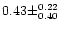 $0.43 \pm ^{0.22} _{0.40}$
