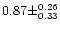$0.87 \pm ^{0.26} _{0.33}$