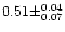 $0.51 \pm ^{0.04}
_{0.07}$
