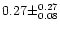 $0.27 \pm ^{0.27} _{0.08}$