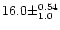 $16.0 \pm ^{0.54} _{1.0}$