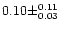 $0.10 \pm ^{0.11} _{0.03}$
