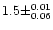 $1.5 \pm ^{0.01} _{0.06}$