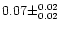 $0.07 \pm ^{0.02} _{0.02}$