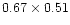 $0.67\times 0.51$