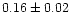 $0.16\pm0.02$