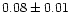 $0.08\pm0.01$
