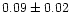 $0.09\pm0.02$