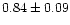 $0.84\pm0.09$