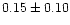 $0.15\pm0.10$
