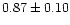 $0.87\pm0.10$
