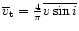 $\overline{v}_{\rm t}=\frac{4}{\pi}\overline{v\sin{i}}$