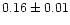 $0.16\pm0.01$