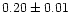 $0.20\pm0.01$