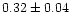 $0.32\pm0.04$