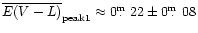 $\overline{E(V-L)}_{\rm peak 1}\approx0\mbox{$\,.\!\!\!^{\rm m}$ }22\pm0\mbox{$\,.\!\!\!^{\rm m}$ }08$