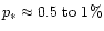$p_{\ast}\approx0.5\ {\rm to}\ 1\%$